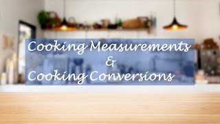 Basic Cooking Measurements amp Kitchen Conversions [upl. by Akcinehs]