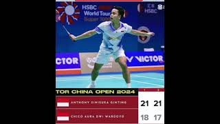 Kalakan Chiko Ginting ke r16 China Open 2024 [upl. by Warton]