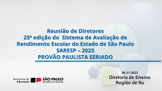 LIVE SARESP  PROVÃO PAULISTA 2023 [upl. by Zeculon]