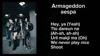 Armageddon aespa full lyrics [upl. by Peoples]