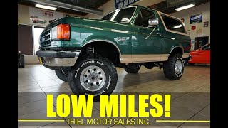 1989 Ford Bronco 4X4 LOW MILES LIFT KIT 50L V8 AUTOMATIC FOR SALE  WWWTHIELMOTORSCOM [upl. by Lilah414]