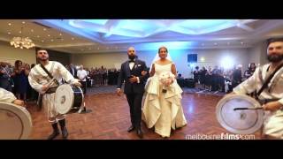 Amazing wedding entrance with crazy Lebanese Drummers 10  wwwmelbournefilms [upl. by Ellenar]