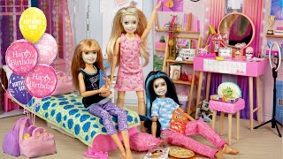 Barbie amp Ken Doll Family Morning Routine amp Sleepover Fun [upl. by Mcgray]