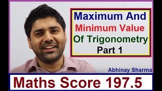 Maximum And Minimum Value Of Trigonometry Part 1 By Abhinay Sharma  Abhinay Maths 😲 [upl. by Mcclelland]