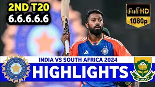 India Vs South Africa 2nd T20 Match Highlights 2024  IND VS SA Highlightscricketipl2025 [upl. by Romulus878]