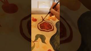 Acrylic painting process peachtober24 fallharvest [upl. by Ardnazil420]