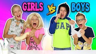 GIRLS vs BOYS BUTTER SLIME CHALLENGE [upl. by Tova391]