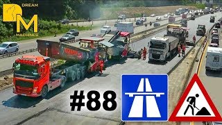 AUTOBAHN ASPHALT STRASSENBAU 🚧 MEGA AUTOBAHN BAUSTELLE DOKU 88 Straßenbau A7 DREAM MACHINES [upl. by Giff]