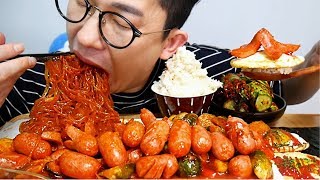 자취음식느낌으로다가왕 비엔나소세지야채볶음에 당면사리요리 먹방 Real Sound Mukbang Social Eating Show [upl. by Yaya]