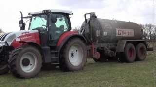 Steyr 6135Profi und Kotte Garant 12m³ Fass am Güllefahren Full HD [upl. by Torrell224]