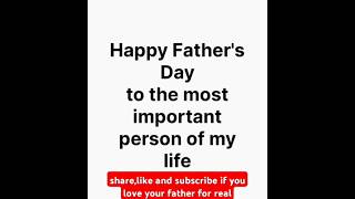 Fathers day status 2024Happy fathers day wishes and card writing youtubeshorts fathersday [upl. by Fineberg]