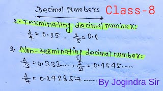 Terminating Decimal Number  Non terminating decimal number  Recurring decimal number [upl. by Kalman874]