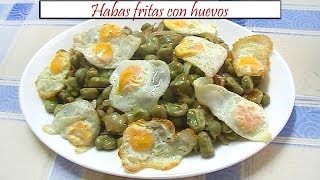 Habas fritas con huevo de codorniz  Receta de Cocina en Familia [upl. by Salocin31]