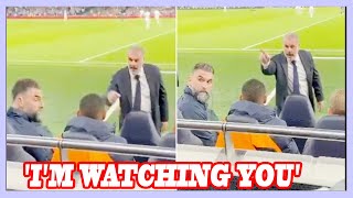 Ange Postecoglou in angry tirade at Tottenham fan during Man City match  Im watching you [upl. by Kuehnel41]