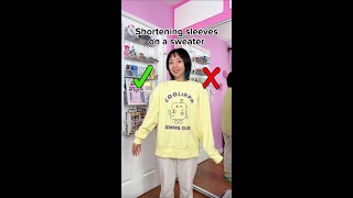 How to shorten sleeves on a sweater or hoodie  Sewing tutorial [upl. by Ennail]