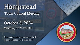 Hampstead Town Council Meeting 1082024 [upl. by Chiquia]