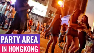 Hong Kongs Party Street Lan Kwai Fong LKF  famous sightseeing [upl. by Ynaiffit]