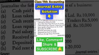 Journal Entry Solutions  Class 11 Account [upl. by Norita]