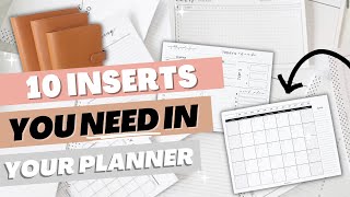 10 MUST HAVE Planner Inserts You NEED In Your Planner [upl. by Ainod]