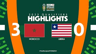 Morocco 🆚 Liberia  Highlights  TotalEnergiesAFCONQ2023  MD6 Group K [upl. by Annahsed]