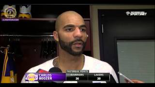 Carlos Boozer post game interview  Lakers vs Warriors  111614 [upl. by Yblek]