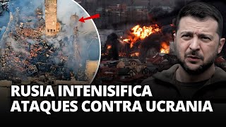 UCRANIA una decena de muertos tras BOMBARDEO RUSO en la ciudad de Leópolis  El Comercio [upl. by Wylde]