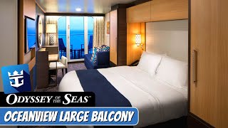 Odyssey of the Seas  Oceanview With Large Balcony  Full Walkthrough Tour amp Review 4K [upl. by Naillig114]