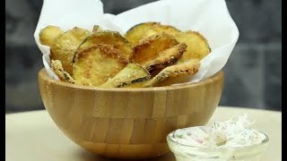 Zucchini Chips ein Rezept aus dem Backofen  ohne Frittieren und mit Parmesan [upl. by Cirred]