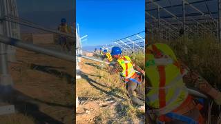 Photovoltaic panel bracket installation process [upl. by Harpp608]