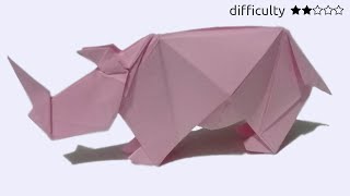 Origami Rinoceronte  Origami Rhino PETERPAUL FORCHER [upl. by Babb328]