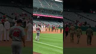 Paul Goldschmidt waves to military [upl. by Lewes321]