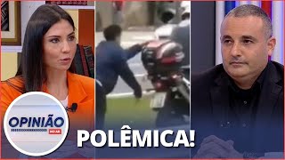 Delegado Palumbo e Amanda Klein discutem sobre homem algemado em moto de PM [upl. by Osrit]