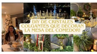 Decoración elegante de mi comedor  DIY lampara colgante de cristales Variedades con Mayte💕 [upl. by Nemhauser]