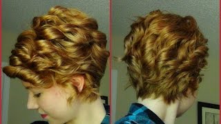 How To Curl A Pixie Haircut Straightener Technique ♥ [upl. by Ahsyen]