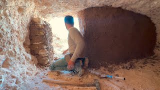 Build SECRET UNDERGROUND BUNKER with FIREPLACE in 18 DAYS Diy Camping Cooking Asmr [upl. by Jena]