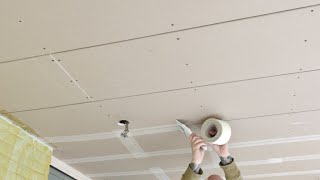 ZELF EEN VERLAAGD PLAFOND MAKEN MET GIPSPLATEN VAN KNAUF timmerman plafond stuc knauf [upl. by Haugen787]