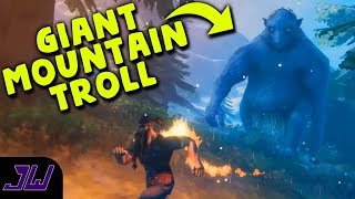 GIANT MOUNTAIN TROLL  Valheim Alpha Gameplay Funny Moments [upl. by Phoebe]