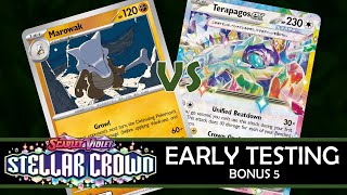 Stellar Crown Early Testing Bonus 5 Marowak vs Terapagos ex [upl. by Serrano742]