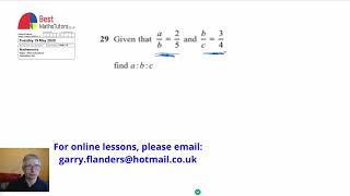 Ratios GCSE Maths Edexcel foundation Paper 1 May 2020 Question 29 [upl. by Glyn266]