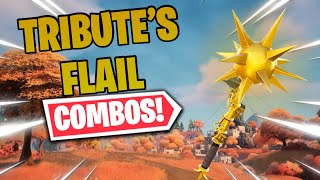 TRIBUTES FLAIL COMBOS  FORTNITE HARVESTING TOOL REVIEW [upl. by Bradlee]