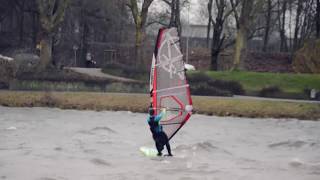 Trotzen dem Orkan Friederike Surfer auf dem Aasee [upl. by Narmak460]