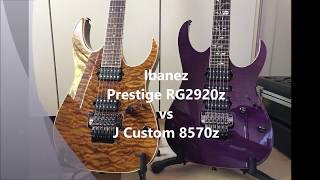 Ibanez RG Prestige vs J Custom Shootout  2920z vs 8570z [upl. by Hcir]