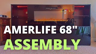 Amerlife 68quot Fireplace TV Stand with 40quot Electric Fireplace Assembly Modern High Gloss 68quot Fireplace [upl. by Henderson]