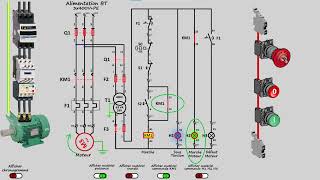 Schéma de démarrage direct dun moteur asynchrone triphasé [upl. by Newell601]