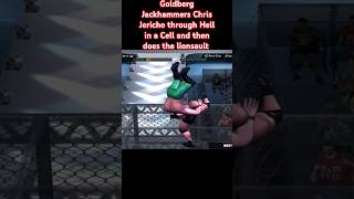 Goldberg Jackhammers Chris Jericho through the Hell in a Cell shorts wwe [upl. by Branscum]