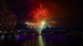 Brisbane Riverfire 2024  Story Bridge  Queensland Australia  Top View Fireworks [upl. by Lenoj863]