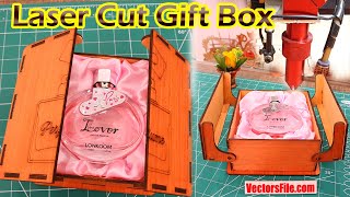 Laser Cut Wooden Gift Box Birthday Gift Box Perfume Box Jewelry Box Wedding Gift Box VectorsFilecom [upl. by Souvaine]