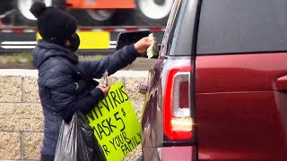 Food Bank Lines Across the Country Stretch for Miles [upl. by Nade]