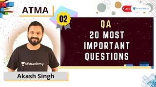 ATMA 2021  20 Most Important Questions amp topics for Quants QA  ATMA 2021 preparation [upl. by Goar]