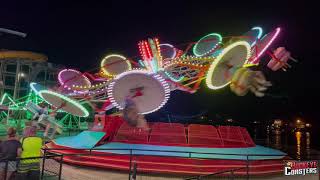 Paratrooper at Night  Indiana Beach Amusement Park OffRide POV [upl. by Glover]